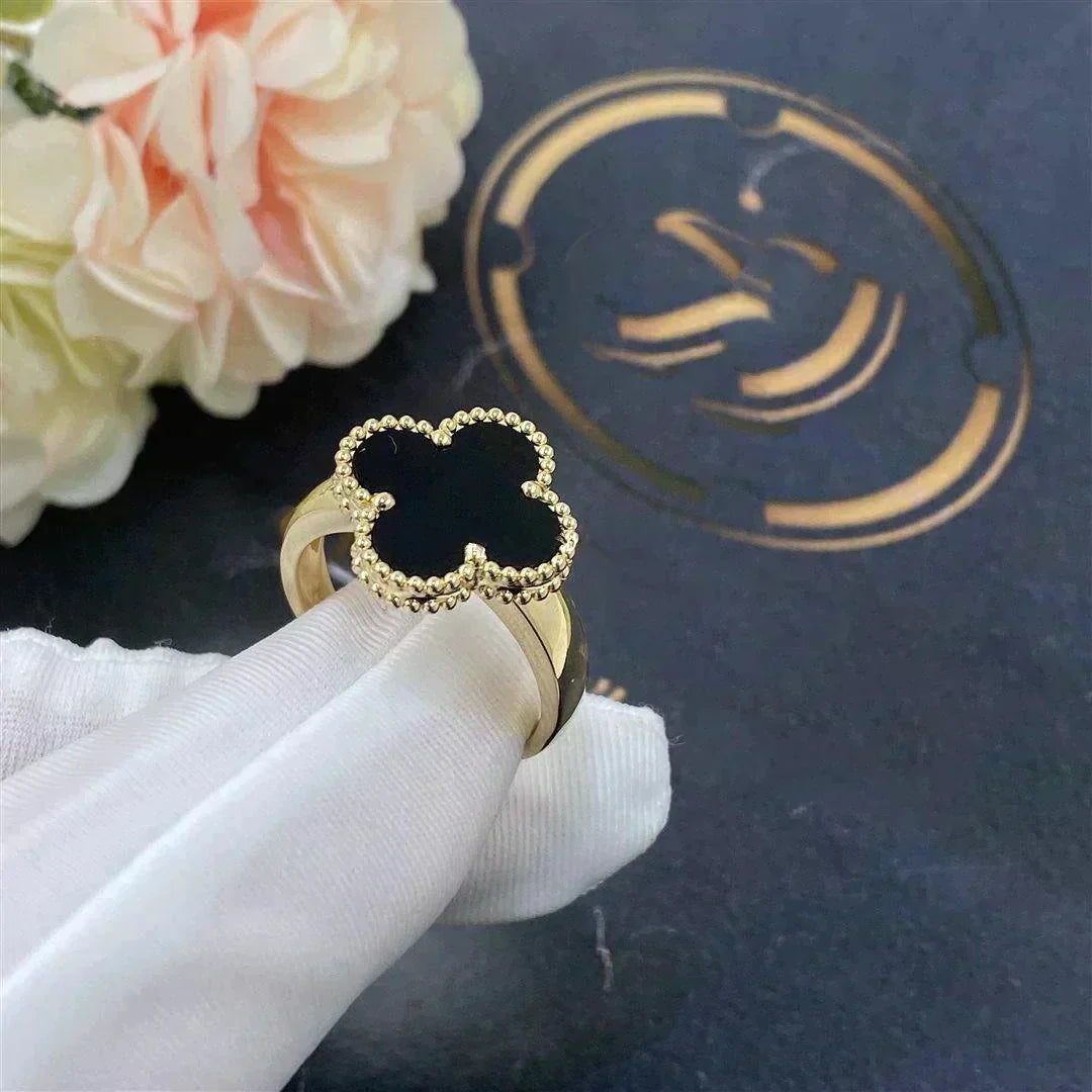 [Clara Jewels]CLOVER ONYX RING