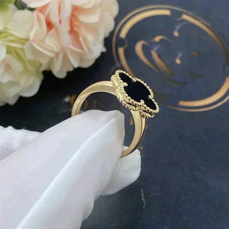 [Clara Jewels]CLOVER ONYX RING