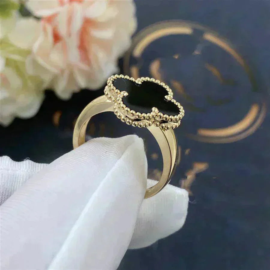 [Clara Jewels]CLOVER ONYX RING