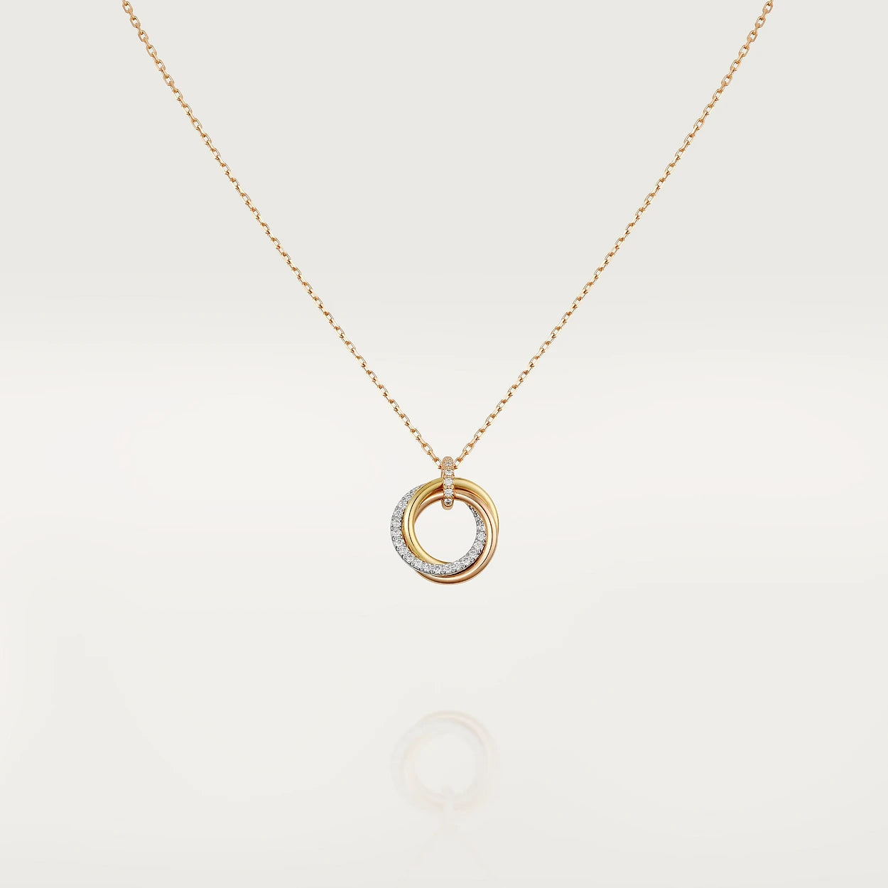 [Clara Jewels]TRINITY NECKLACE SILVER GOLD PINK GOLD DIAMONDS
