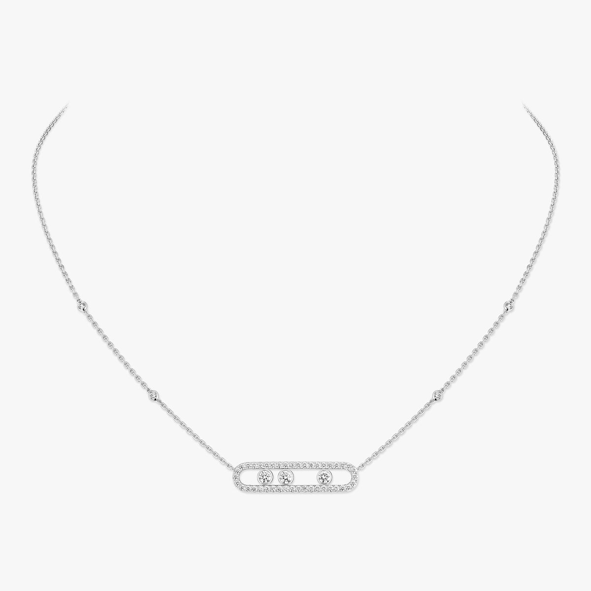 [Clara Jewely] Move Pave_ Rose Gold Diamond Necklace