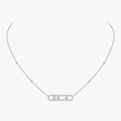 [Clara Jewely] Move Pave_ Rose Gold Diamond Necklace