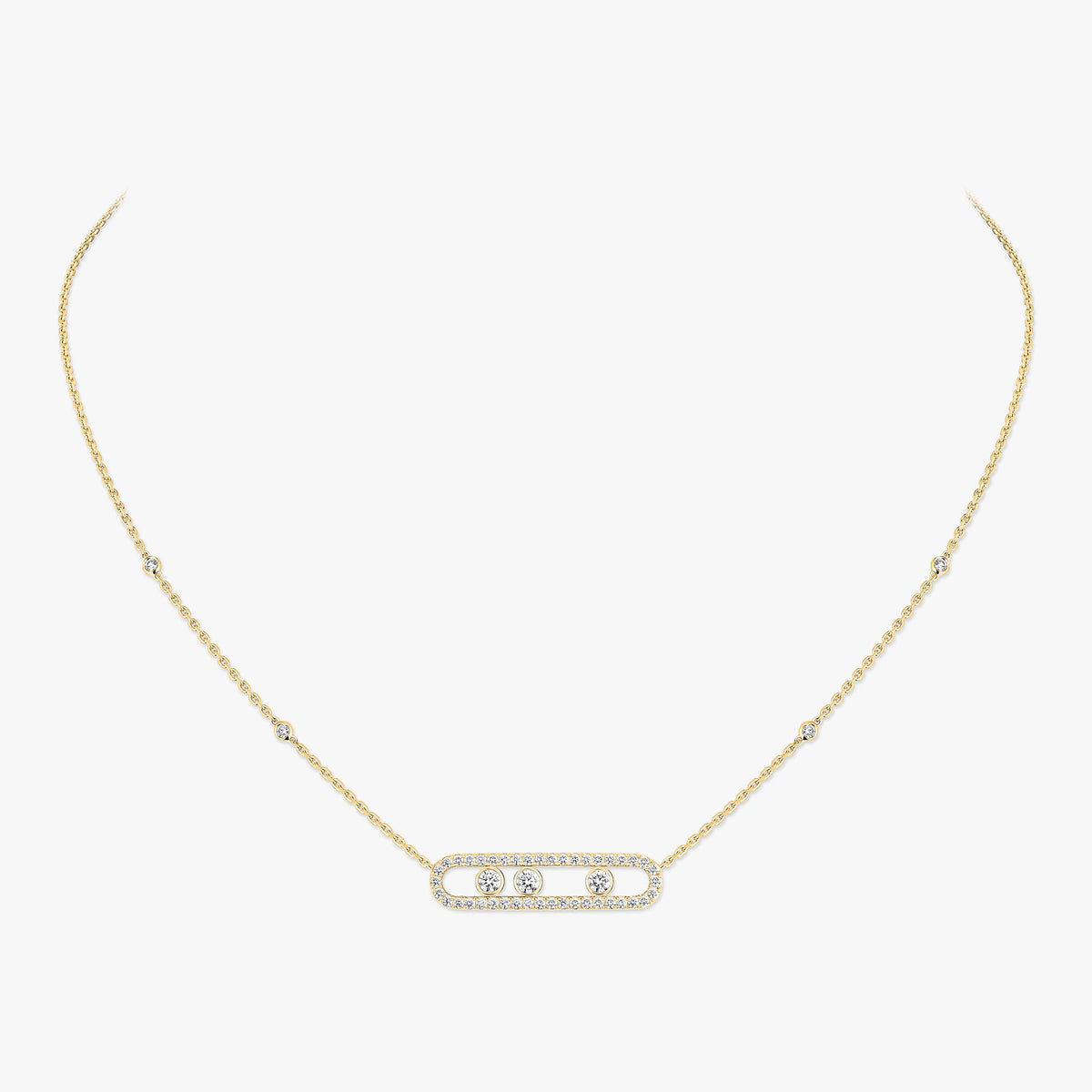 [Clara Jewely] Move Pave_ Rose Gold Diamond Necklace