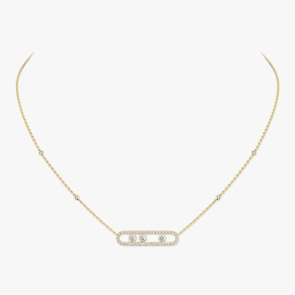 [Clara Jewely] Move Pave_ Rose Gold Diamond Necklace