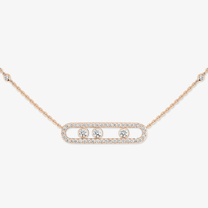 [Clara Jewely] Move Pave_ Rose Gold Diamond Necklace