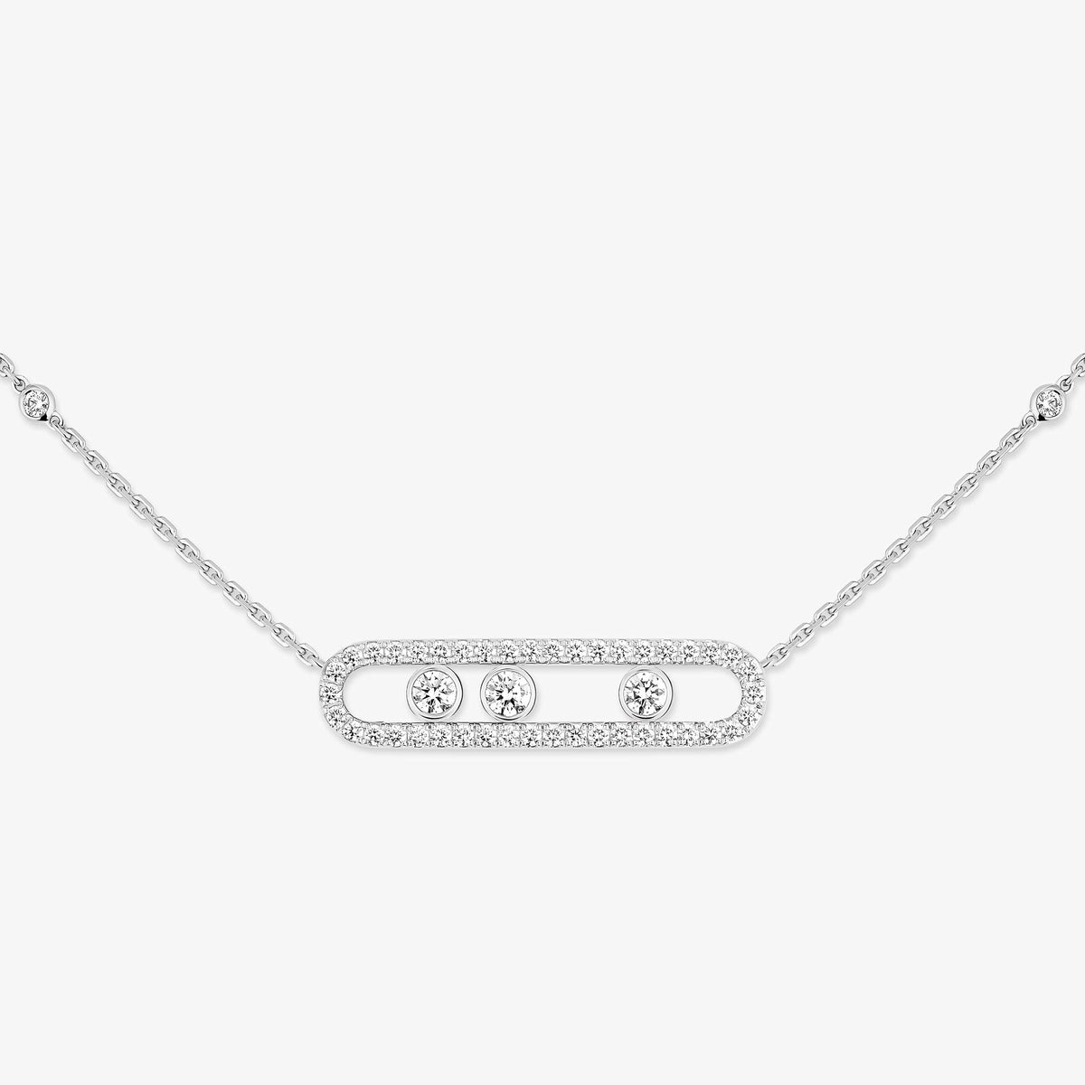 [Clara Jewely] Move Pave_ Rose Gold Diamond Necklace