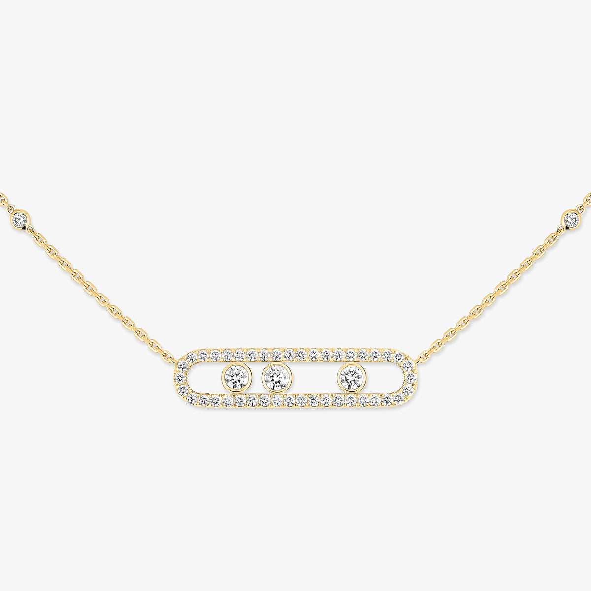 [Clara Jewely] Move Pave_ Rose Gold Diamond Necklace