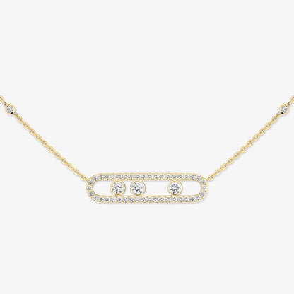 [Clara Jewely] Move Pave_ Rose Gold Diamond Necklace