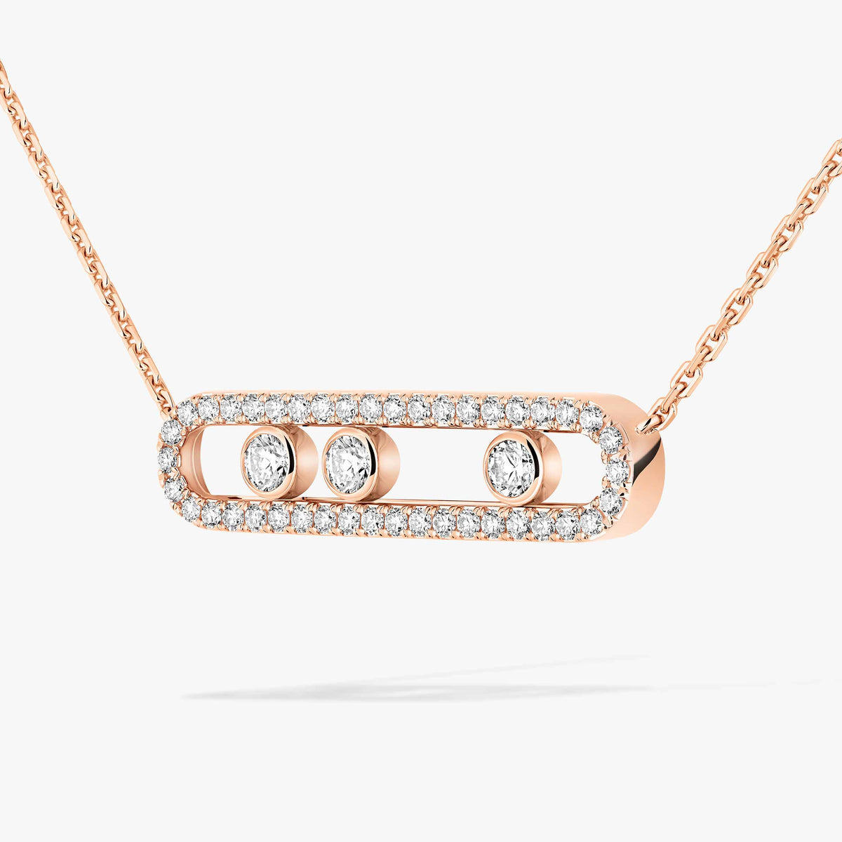 [Clara Jewely] Move Pave_ Rose Gold Diamond Necklace