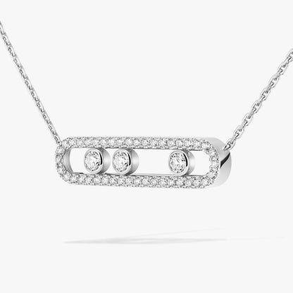 [Clara Jewely] Move Pave_ Rose Gold Diamond Necklace