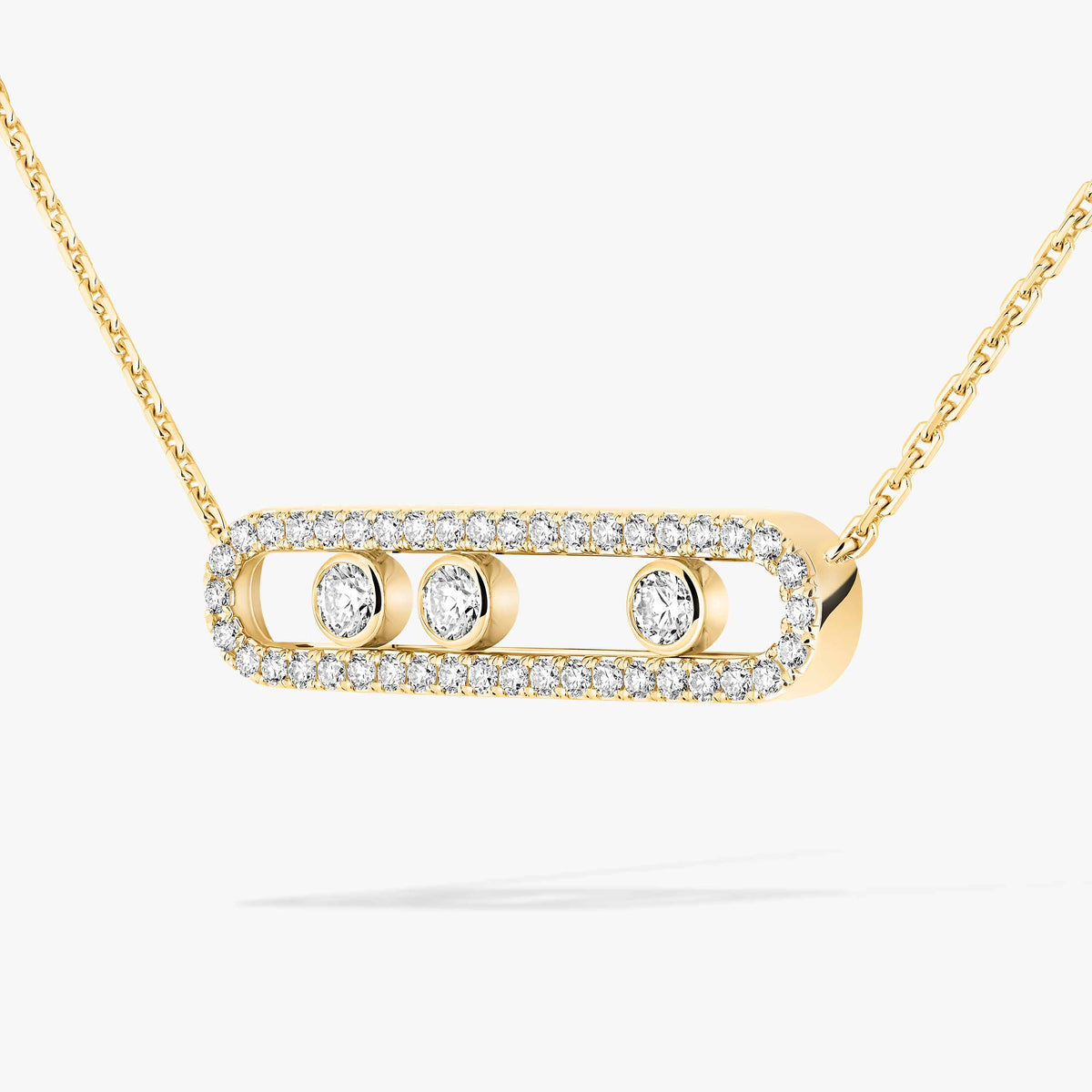 [Clara Jewely] Move Pave_ Rose Gold Diamond Necklace
