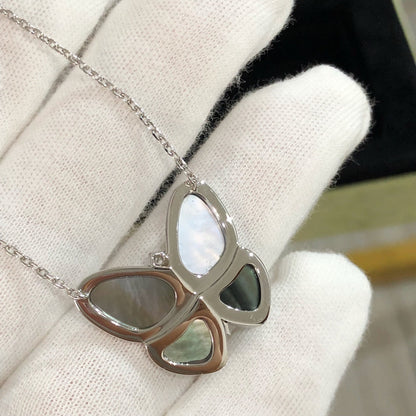 [Clara Jewels]LARGE BUTTERFLY SILVER PENDANT DIAMOND NECKLACE