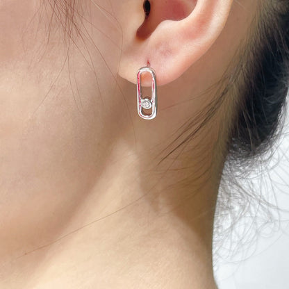 [Clara Jewely]MOVE UNO SMALL 1 DIAMOND EARRINGS