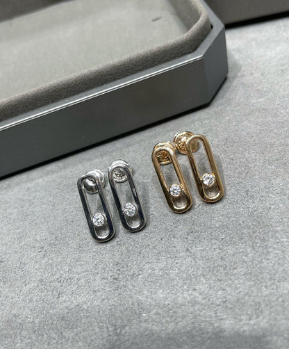 [Clara Jewely]MOVE UNO SMALL 1 DIAMOND EARRINGS
