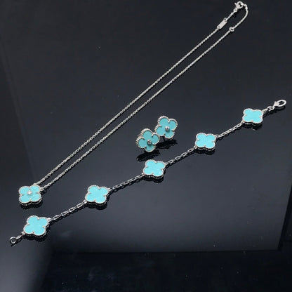 [Clara Jewels]CLOVER 1 DIAMOND BLUE SKY SILVER EARRINGS