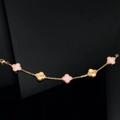 [Clara Jewels] CLOVER 5 MOTIFS  PINK MOP BRACELET COLLECTION