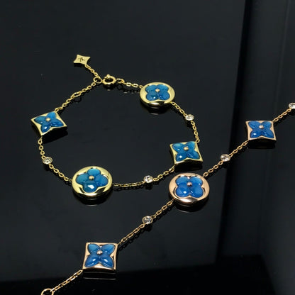 [Clara Jewels]STAR AND SUN 4 MOTIF BLUE BRACELET