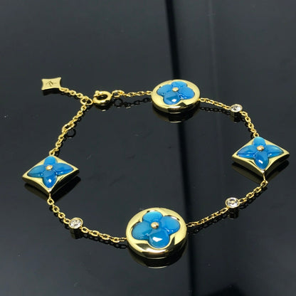 [Clara Jewels]STAR AND SUN 4 MOTIF BLUE BRACELET