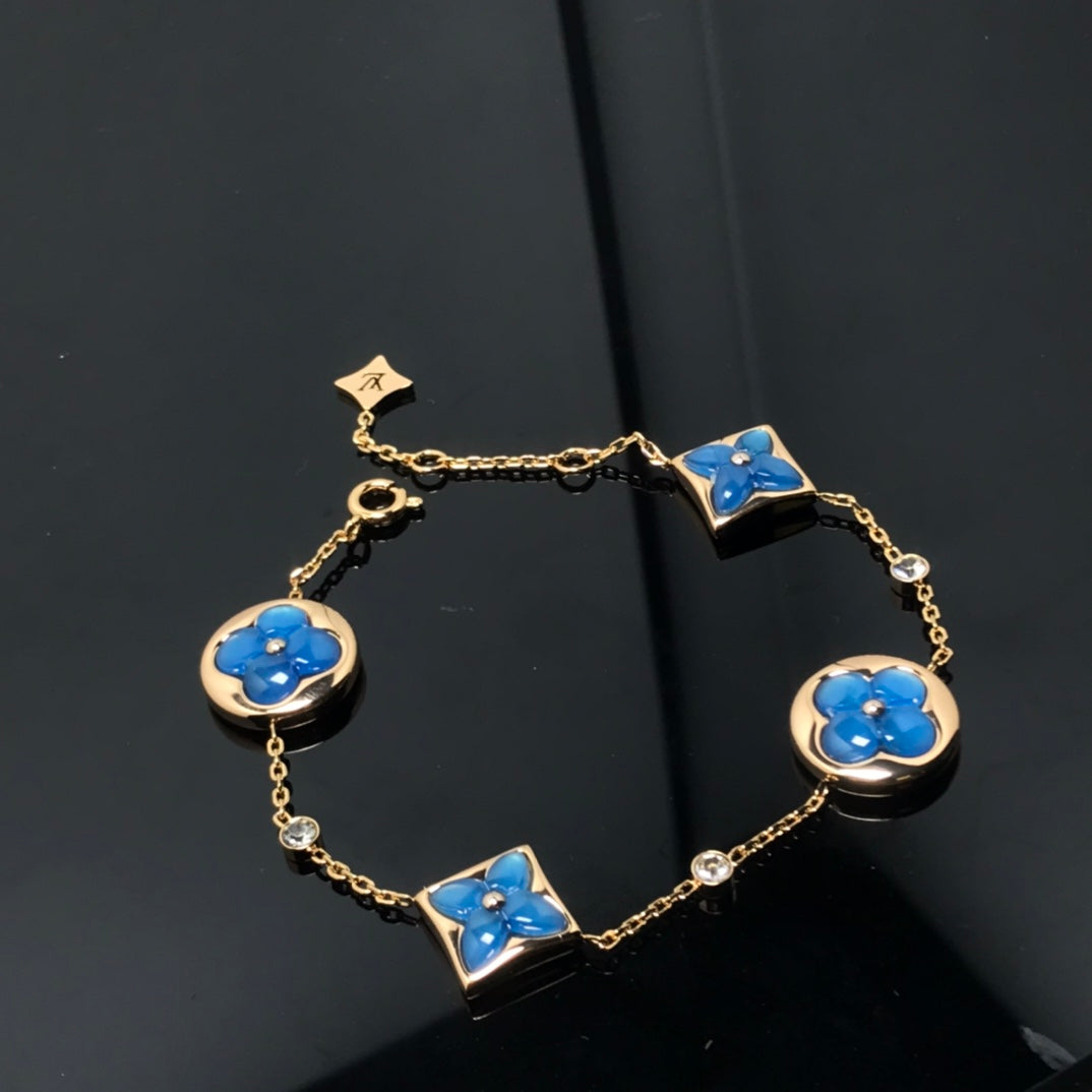 [Clara Jewels]STAR AND SUN 4 MOTIF BLUE BRACELET