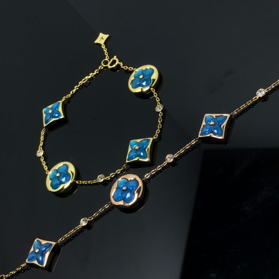 [Clara Jewels]STAR AND SUN 4 MOTIF BLUE BRACELET