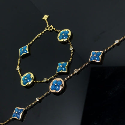 [Clara Jewels]STAR AND SUN 4 MOTIF BLUE BRACELET