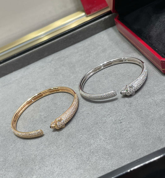 [Clara Jewels]PANTHERE FULL DIAMOND OPEN BRACELET
