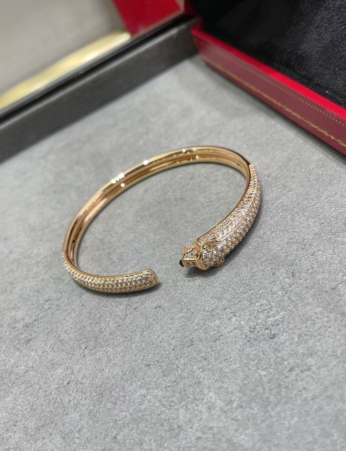 [Clara Jewels]PANTHERE FULL DIAMOND OPEN BRACELET