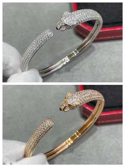 [Clara Jewels]PANTHERE FULL DIAMOND OPEN BRACELET