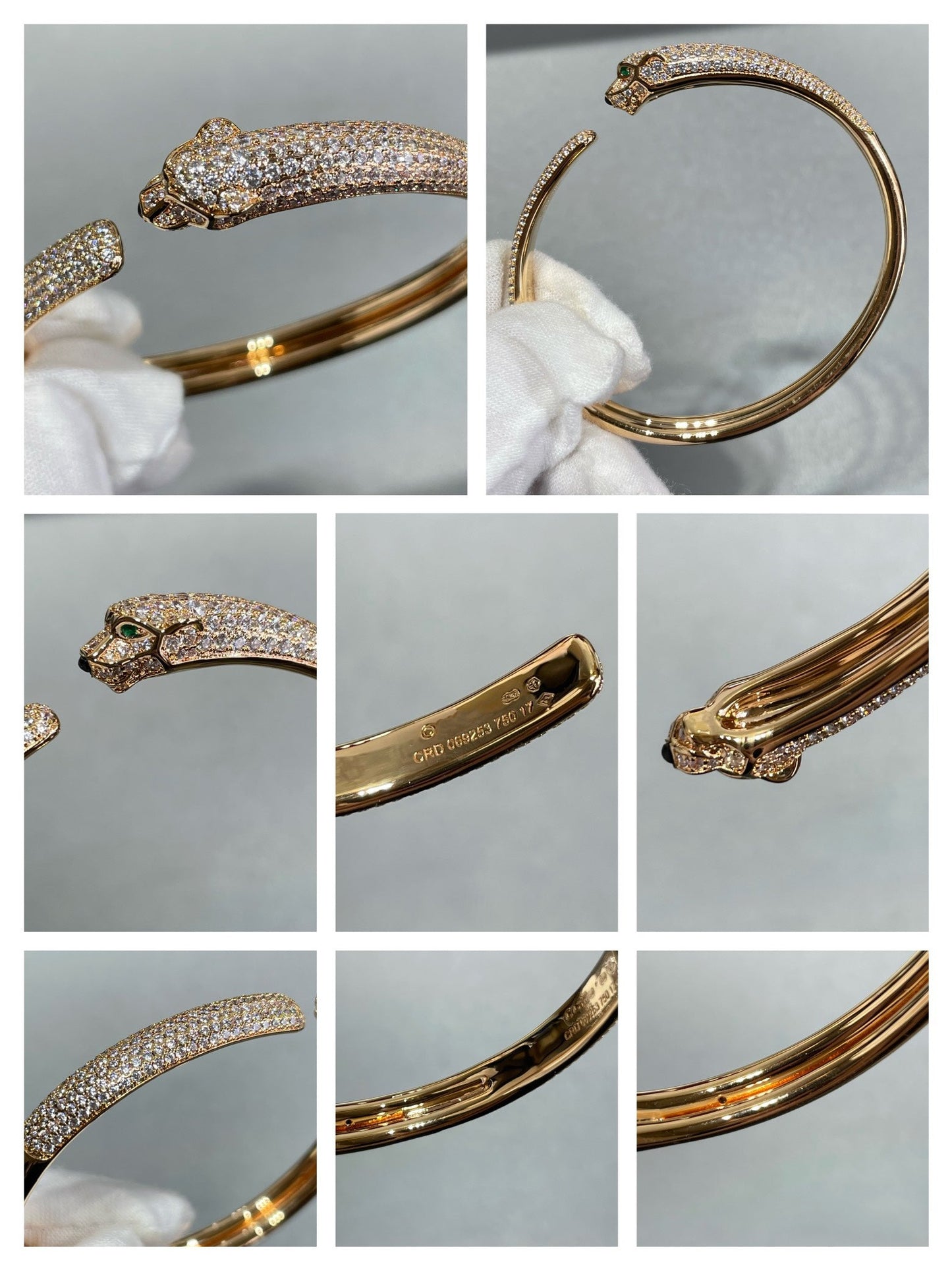 [Clara Jewels]PANTHERE FULL DIAMOND OPEN BRACELET