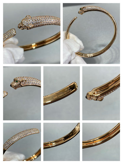 [Clara Jewels]PANTHERE FULL DIAMOND OPEN BRACELET
