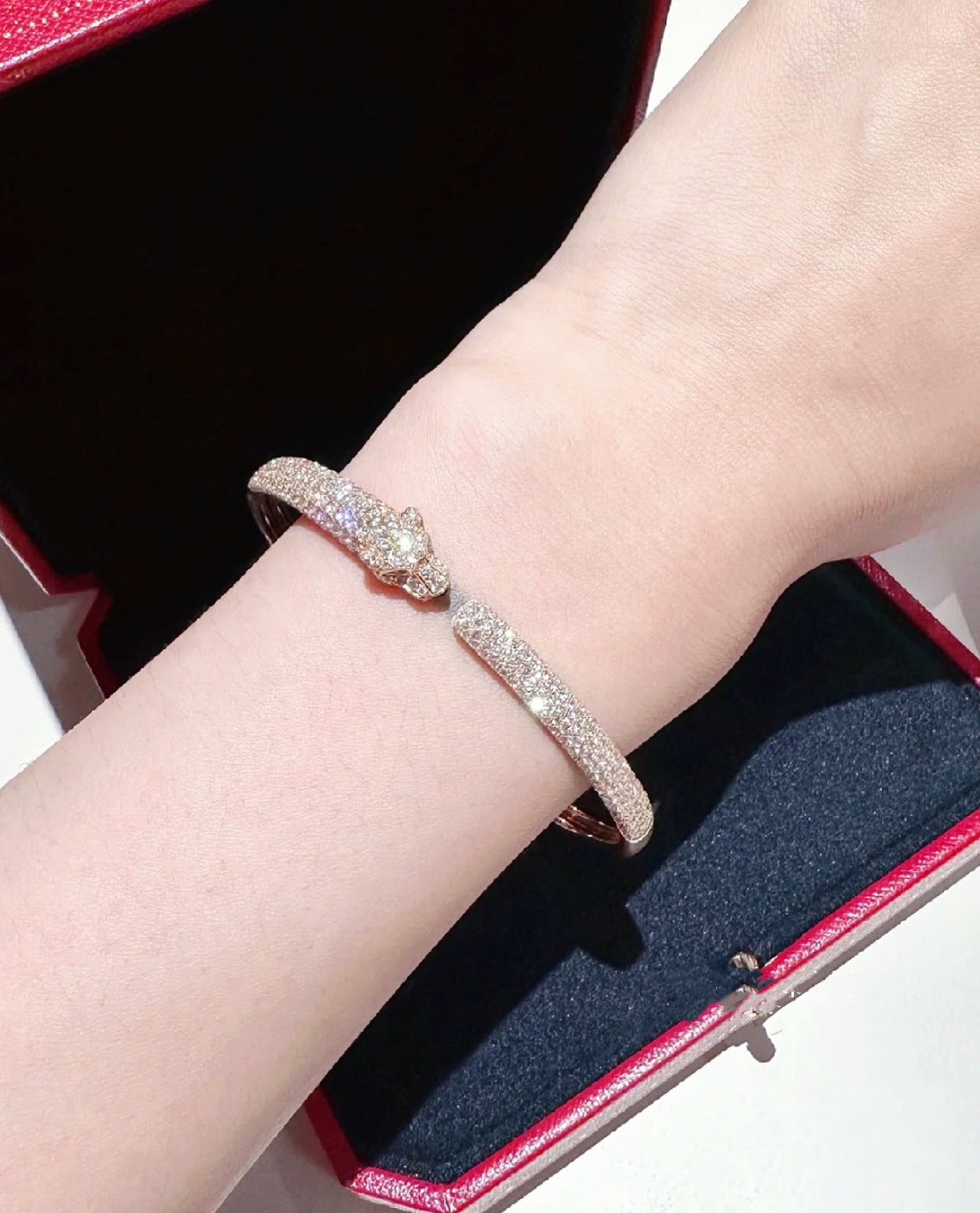 [Clara Jewels]PANTHERE FULL DIAMOND OPEN BRACELET