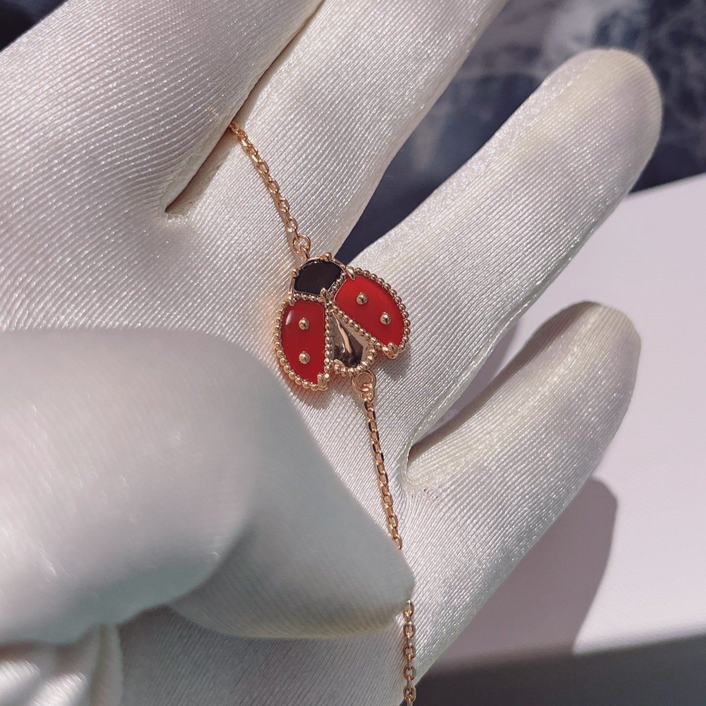 [Clara Jewels]LUCKY SPRING 1 MOTIF PINK GOLD BRACELET
