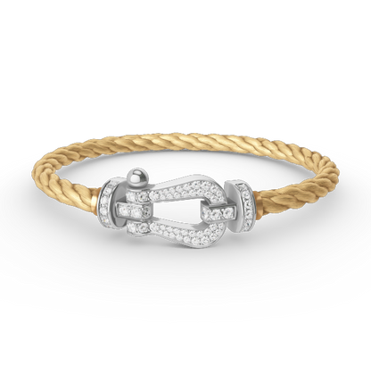 [Clara Jewels]FORCE LARGE HORSESHOE FULL DIAMOND BRACELET SILVER
