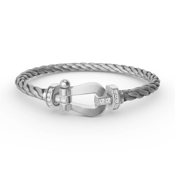 [Clara Jewels]FORCE LARGE HORSESHOE HALF DIAMOND BRACELET SILVER
