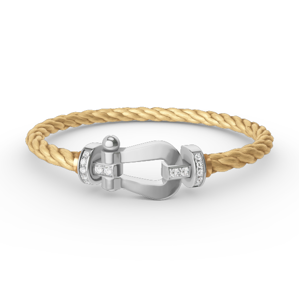 [Clara Jewels]FORCE LARGE HORSESHOE HALF DIAMOND BRACELET SILVER