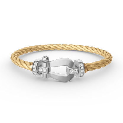 [Clara Jewels]FORCE LARGE HORSESHOE HALF DIAMOND BRACELET SILVER