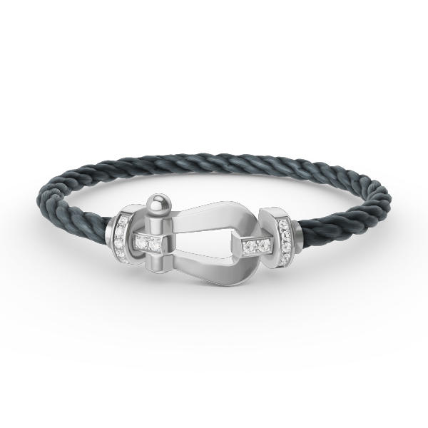 [Clara Jewels]FORCE LARGE HORSESHOE HALF DIAMOND BRACELET SILVER