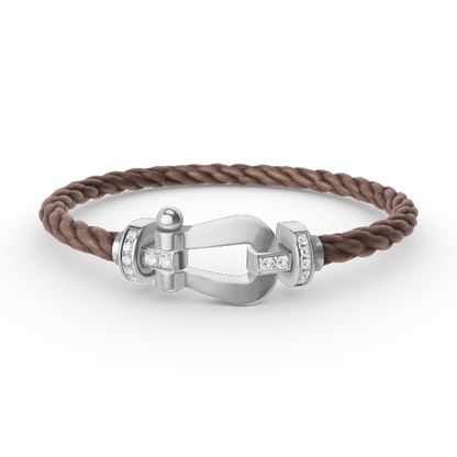 [Clara Jewels]FORCE LARGE HORSESHOE HALF DIAMOND BRACELET SILVER