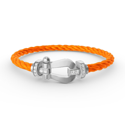 [Clara Jewels]FORCE LARGE HORSESHOE HALF DIAMOND BRACELET SILVER