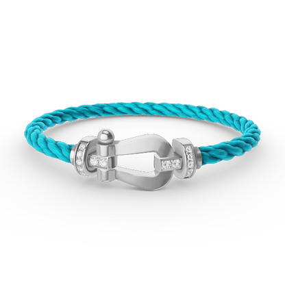 [Clara Jewels]FORCE LARGE HORSESHOE HALF DIAMOND BRACELET SILVER