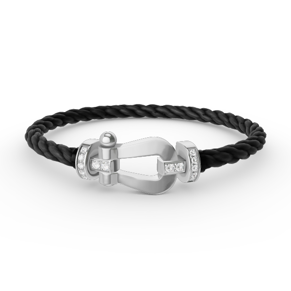 [Clara Jewels]FORCE LARGE HORSESHOE HALF DIAMOND BRACELET SILVER