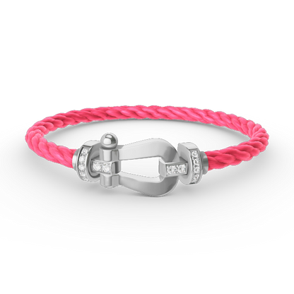 [Clara Jewels]FORCE LARGE HORSESHOE HALF DIAMOND BRACELET SILVER