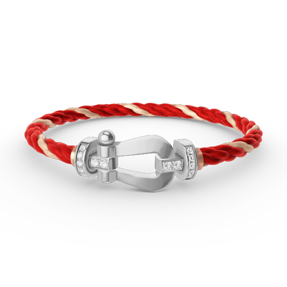 [Clara Jewels]FORCE LARGE HORSESHOE HALF DIAMOND BRACELET SILVER