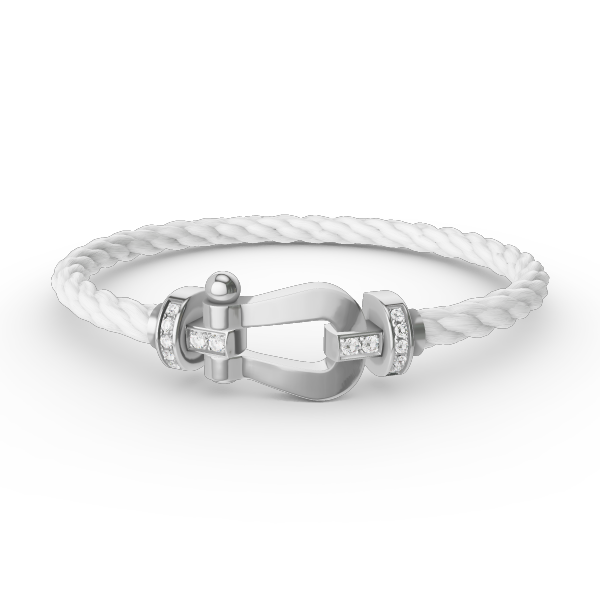 [Clara Jewels]FORCE LARGE HORSESHOE HALF DIAMOND BRACELET SILVER