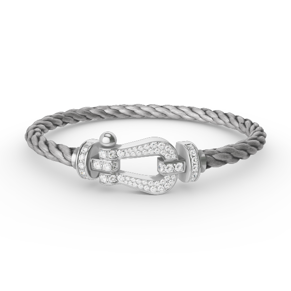 [Clara Jewels]FORCE LARGE HORSESHOE FULL DIAMOND BRACELET SILVER
