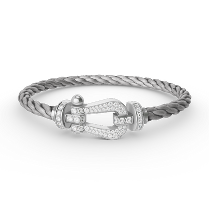 [Clara Jewels]FORCE LARGE HORSESHOE FULL DIAMOND BRACELET SILVER