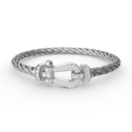 [Clara Jewels]FORCE LARGE HORSESHOE FULL DIAMOND BRACELET SILVER