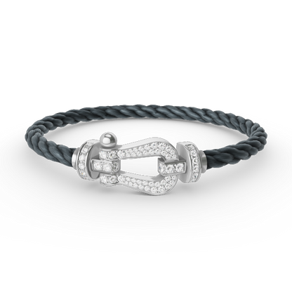 [Clara Jewels]FORCE LARGE HORSESHOE FULL DIAMOND BRACELET SILVER