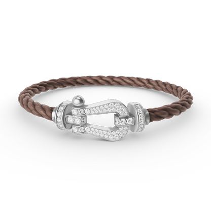 [Clara Jewels]FORCE LARGE HORSESHOE FULL DIAMOND BRACELET SILVER