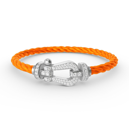 [Clara Jewels]FORCE LARGE HORSESHOE FULL DIAMOND BRACELET SILVER